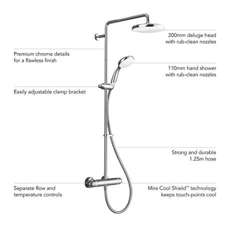 Mira Coda Pro ERD Thermostatic Bar Shower Mixer - Chrome - 1.1836.006 4 Mira Coda Pro ERD Thermostatic Bar Shower Mixer - Chrome - 1.1836.006 - Image 2