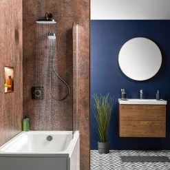 Mira Evoco Triple Outlet Matt Black Thermostatic Mixer Shower with Bathfill - 1.1967.010