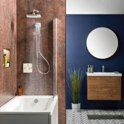 Mira Evoco Triple Outlet Brushed Nickel Thermostatic Mixer Shower with Bathfill - 1.1967.011