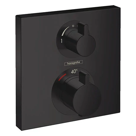 Hansgrohe Ecostat Square Thermostat 2 Function Concealed Finish Set - Matt Black - 15714670 3 Hansgrohe Ecostat Square Thermostat 2 Function Concealed Finish Set - Matt Black - 15714670