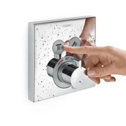 Hansgrohe ShowerSelect Thermostatic Mixer for Concealed Installation for 2 Outlets - Chrome - 15763000 -ShowerLux Shop 15763000 D3 460