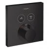 Hansgrohe ShowerSelect Thermostatic Mixer for Concealed Installation for 2 Outlets - Matt Black - 15763670 1 Hansgrohe ShowerSelect Thermostatic Mixer for Concealed Installation for 2 Outlets - Matt Black - 15763670 -ShowerLux Shop 15763670 P