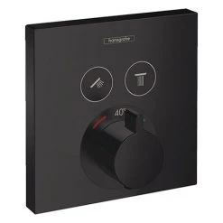 Hansgrohe ShowerSelect Thermostatic Mixer for Concealed Installation for 2 Outlets - Matt Black - 15763670