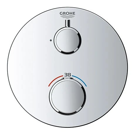 Grohe Grohtherm 1-Outlet Thermostatic Shower Mixer Trim with Shut-Off Valve - 24075000 3 Grohe Grohtherm 1-Outlet Thermostatic Shower Mixer Trim with Shut-Off Valve - 24075000