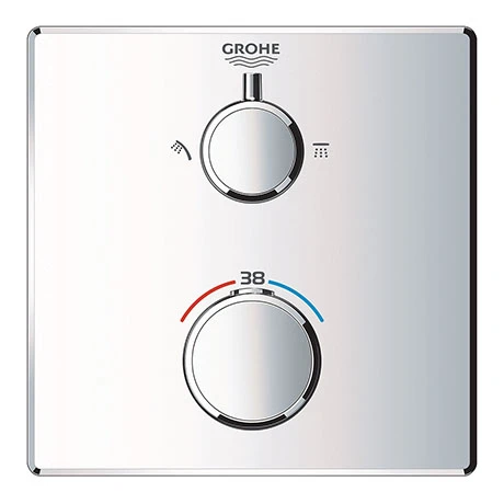 Grohe Grohtherm 2-Outlet Thermostatic Shower Mixer Trim with Diverter Valve - 24079000 2 Grohe Grohtherm 2-Outlet Thermostatic Shower Mixer Trim with Diverter Valve - 24079000