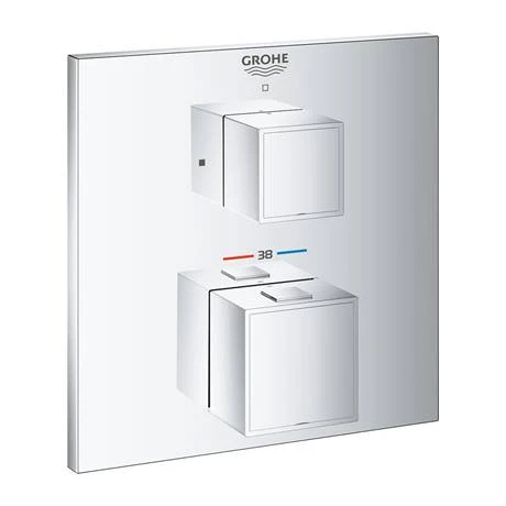 Grohe Grohtherm Cube 1-Outlet Thermostatic Shower Mixer Trim with Shut-Off Valve - 24153000 4 Grohe Grohtherm Cube 1-Outlet Thermostatic Shower Mixer Trim with Shut-Off Valve - 24153000 - Image 2