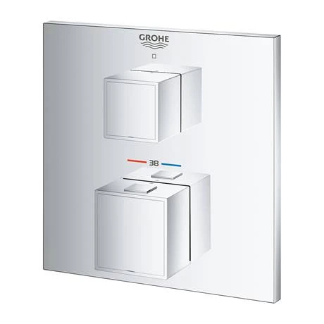 Grohe Grohtherm Cube 1-Outlet Thermostatic Shower Mixer Trim with Shut-Off Valve - 24153000 6 Grohe Grohtherm Cube 1-Outlet Thermostatic Shower Mixer Trim with Shut-Off Valve - 24153000 - Image 4