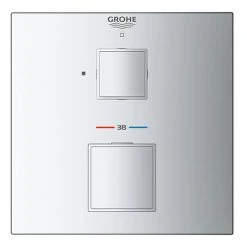 Grohe Grohtherm Cube 1-Outlet Thermostatic Shower Mixer Trim with Shut-Off Valve - 24153000