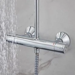 Hansgrohe Vernis Blend EcoSmart Showerpipe 200 Thermostatic Shower Mixer - 26089000 7 Hansgrohe Vernis Blend EcoSmart Showerpipe 200 Thermostatic Shower Mixer - 26089000 -ShowerLux Shop 26089000.ai2 460