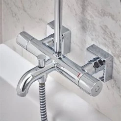 Hansgrohe Vernis Shape EcoSmart Showerpipe 230 Thermostatic Bath Shower Mixer - 26098000 -ShowerLux Shop 26098000.ai4 460