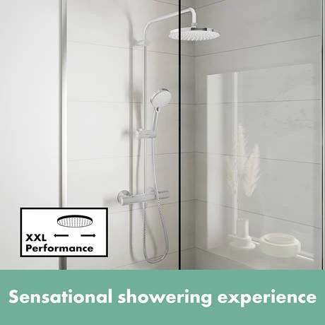 Hansgrohe Vernis Blend Showerpipe 200 Thermostatic Shower Mixer - Chrome - 26276000 6 Hansgrohe Vernis Blend Showerpipe 200 Thermostatic Shower Mixer - Chrome - 26276000 - Image 4