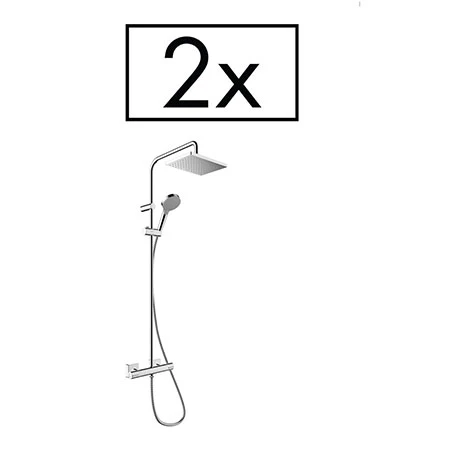 Hansgrohe Pack of 2 Vernis Shape Showerpipe 230 Thermostatic Shower Mixer - 26287000 3 Hansgrohe Pack of 2 Vernis Shape Showerpipe 230 Thermostatic Shower Mixer - 26287000