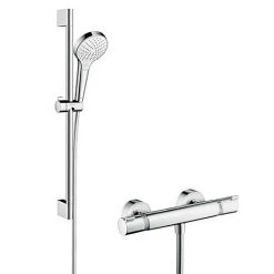 Hansgrohe Croma Select S Vario Thermostatic Shower System with 65cm Shower Slider Rail Kit - 27013400