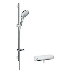 Hansgrohe Raindance Select S 150 with Ecostat Select Thermostatic Shower Mixer - White/Chrome - 27037400