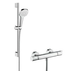 Hansgrohe Croma Select E Vario Thermostatic Shower System with 65cm Shower Slider Rail Kit - 27081400