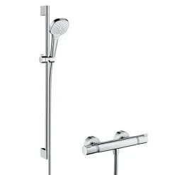 Hansgrohe Croma Select E Vario Thermostatic Shower System with 90cm Shower Slider Rail Kit - 27082400