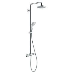Hansgrohe Croma Select E EcoSmart Showerpipe 180 Thermostatic Shower Mixer - 27257400