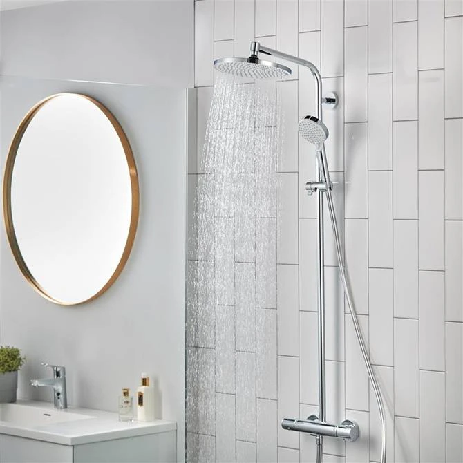 Hansgrohe Crometta S Showerpipe 240 Thermostatic Shower Mixer - 27267000 3 Hansgrohe Crometta S Showerpipe 240 Thermostatic Shower Mixer - 27267000