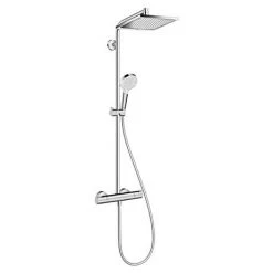 Hansgrohe Crometta E EcoSmart Showerpipe 240 Thermostatic Shower Mixer - 27281000 -ShowerLux Shop 27271000 L 460