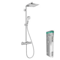 Hansgrohe Crometta E Showerpipe 240 Thermostatic Shower Mixer - 27271000 11 Hansgrohe Crometta E Showerpipe 240 Thermostatic Shower Mixer - 27271000 -ShowerLux Shop 27271000 n d5 460