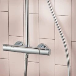Hansgrohe Crometta E EcoSmart Showerpipe 240 Thermostatic Shower Mixer - 27281000 -ShowerLux Shop 27281000.ai2 460