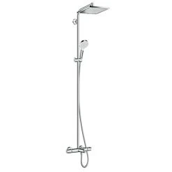 Hansgrohe Crometta E Showerpipe 240 1 Jet with Thermostatic Bath Mixer - 27298000
