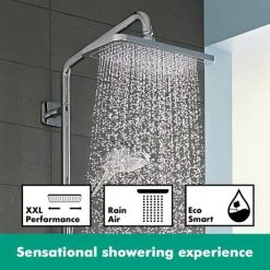 Hansgrohe Croma E Showerpipe 280 EcoSmart 9 l/min Thermostatic Shower Mixer - 27660000 12 Hansgrohe Croma E Showerpipe 280 EcoSmart 9 l/min Thermostatic Shower Mixer - 27660000 -ShowerLux Shop 27660000 D4 460