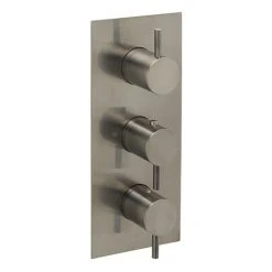 JTP Vos Brushed Black Triple Outlet Thermostatic Concealed Shower Valve Vertical