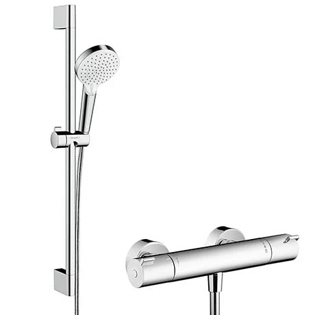 Hansgrohe Crometta Vario Thermostatic Shower System with 65cm Shower Slider Rail Kit - 27812400 3 Hansgrohe Crometta Vario Thermostatic Shower System with 65cm Shower Slider Rail Kit - 27812400