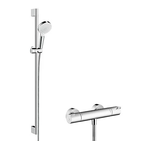 Hansgrohe Crometta Vario Thermostatic Shower System with 90cm Shower Slider Rail Kit - 27813400 3 Hansgrohe Crometta Vario Thermostatic Shower System with 90cm Shower Slider Rail Kit - 27813400
