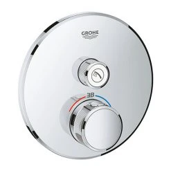 Grohe Grohtherm SmartControl Thermostat Round 1 Outlet Concealed Mixer Trim - 29118000