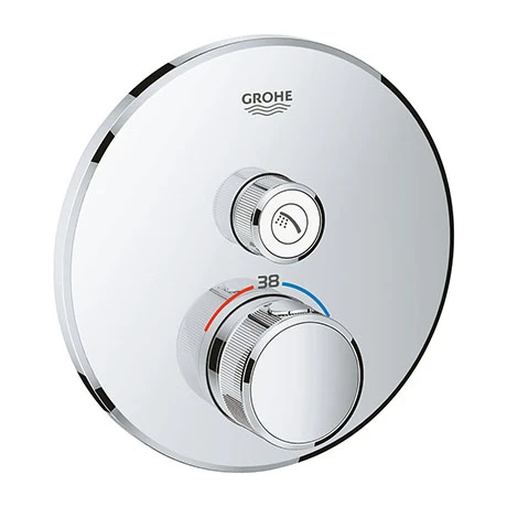 Grohe Grohtherm SmartControl Thermostat Round 1 Outlet Concealed Mixer Trim - 29118000 3 Grohe Grohtherm SmartControl Thermostat Round 1 Outlet Concealed Mixer Trim - 29118000