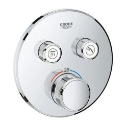 Grohe Grohtherm SmartControl Thermostat Round 2 Outlet Concealed Mixer Trim - 29119000