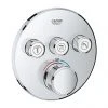 Grohe Grohtherm SmartControl Thermostat Round 3 Outlet Concealed Mixer Trim - Chrome - 29121000 -ShowerLux Shop 29121000 P