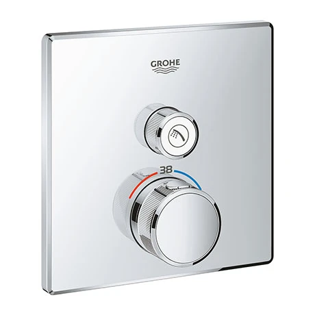 Grohe Grohtherm SmartControl Thermostat Square 1 Outlet Concealed Mixer Trim - 29123000 3 Grohe Grohtherm SmartControl Thermostat Square 1 Outlet Concealed Mixer Trim - 29123000