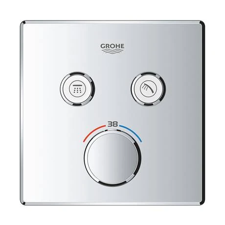 Grohe Grohtherm SmartControl Thermostat Square 2 Outlet Concealed Mixer Trim - 29124000 5 Grohe Grohtherm SmartControl Thermostat Square 2 Outlet Concealed Mixer Trim - 29124000 - Image 3