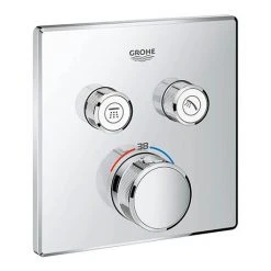 Grohe Grohtherm SmartControl Thermostat Square 2 Outlet Concealed Mixer Trim - 29124000