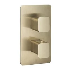 JTP Hix Brushed Brass Single Outlet Thermostatic Concealed Shower Valve