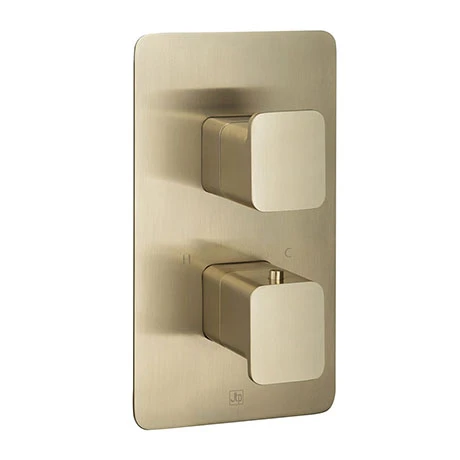 JTP Hix Brushed Brass Single Outlet Thermostatic Concealed Shower Valve 3 JTP Hix Brushed Brass Single Outlet Thermostatic Concealed Shower Valve