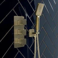 JTP Hix Brushed Brass Triple Outlet Thermostatic Concealed Shower Valve Vertical 7 JTP Hix Brushed Brass Triple Outlet Thermostatic Concealed Shower Valve Vertical -ShowerLux Shop 33SQUARE D1 460