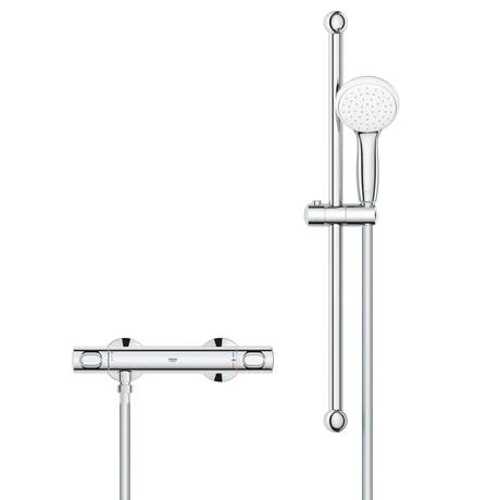 Grohe Precision Flow Thermostatic Shower Mixer 1/2" with Shower Set for Low Pressure - 34807000 4 Grohe Precision Flow Thermostatic Shower Mixer 1/2" with Shower Set for Low Pressure - 34807000 - Image 2