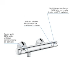 Grohe Precision Flow Thermostatic Shower Mixer 1/2" - 34840000 10 Grohe Precision Flow Thermostatic Shower Mixer 1/2" - 34840000 -ShowerLux Shop 34840000 D2 460