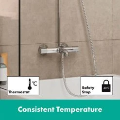 Hansgrohe Vernis Blend Showerpipe 200 Thermostatic Bath Shower Mixer - 26274000 10 Hansgrohe Vernis Blend Showerpipe 200 Thermostatic Bath Shower Mixer - 26274000 -ShowerLux Shop 3 26274000 1 460