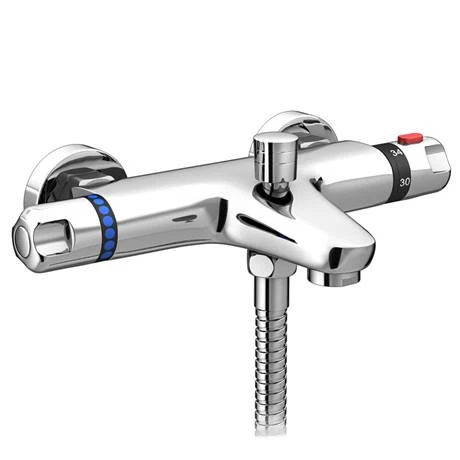 Apollo Wall Mounted Thermostatic Bath Shower Mixer + Slider Rail Kit 4 Apollo Wall Mounted Thermostatic Bath Shower Mixer + Slider Rail Kit - Image 2