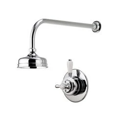 Aqualisa - Aquatique Thermo Concealed Thermostatic Valve with 5" Drencher Head & Arm - Chrome - 500.00.01-550.01
