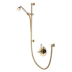 Aqualisa - Aquatique Thermo Concealed Thermostatic Valve with Slide Rail Kit - Gold - 500.00.04-560.04