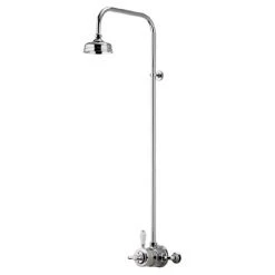 Aqualisa - Aquatique Thermo Exposed Thermostatic Valve with 5" Drencher Head & Riser Rail - Chrome - 500.10.01-551.01