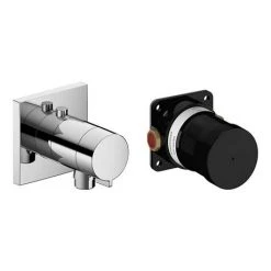 Keuco Ixmo Solo Square Thermostatic Shower Mixer Valve - Chrome -ShowerLux Shop 59554010022 D4 460