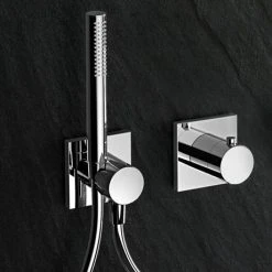 Keuco Ixmo Square Thermostatic Shower System with Head + Handset - Chrome -ShowerLux Shop 59602010002 D2 460