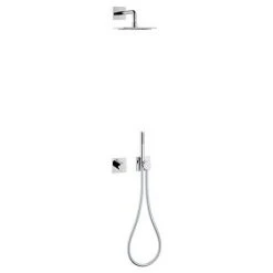 Keuco Ixmo Square Thermostatic Shower System with Head + Handset - Chrome -ShowerLux Shop 59602010002 D3 460